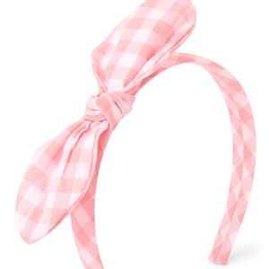 New with tags pink and white gingham headband